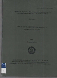 Laporan kajian indikasi potensi energi otec di Sulawesi Utara. Tahun 2011