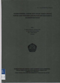 Kajian mineral logam dan unsur tanah jarang pantai dan perairan Lemukutan dan sekitarnya, kalimantan barat. Tahun 2011