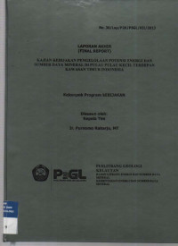 Laporan kajian pengelolaan potensi energi dan dan sumberdaya mineral di pulau-pulau kecil terdepan kawasan  timur Indonesia. Tahun 2013