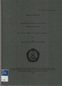 Laporan kegiatan rencana kinerja Tahunan. Tahun 2011