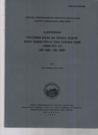 Laporan penyelidikan geologi dan geofisika kelautan daerah perairan Bawean Lembar peta 1510, Jawa Tengah-Jawa Timur. Tahun 1993