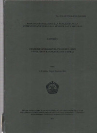 Laporan Standar Operasional Prosedur (SOP) Penelitian Karakteristsk Pantai. Tahun 2011