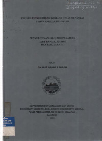 Penyelidikan geologi perairan laut Banda. Ambon dan sekitarnya. Tahun 1995
