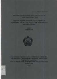 Kajian Proses Abrasi Pulau Nipah, Riau Kepulauan Tahun 2003