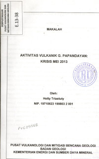 Image of Aktivitas Vulkanik Gunung Papandayan; Krisis Mei 2013 (makalah).