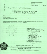 Image of Anomali Gaya Berat di G. Batur Kabupaten Bangli, Provinsi Bali