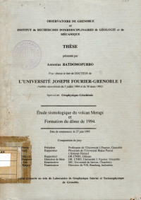 Etude Sismogique du Volcan Merapi et Formation du Dome de 1994