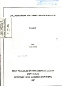 Image of Evaluasi Kawasan Rawan Bencana Gunungapi Gede