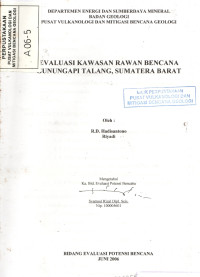 Image of Evaluasi Kawasan Rawan Bencana Gunungapi Talang, Sumatera Barat