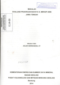 Image of Evaluasi Prakiraan Bahaya G. Merapi 2006 Jawa Tengah
