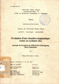 Evolution d'une Chambre Magmatique Zonee en Systeme Clos