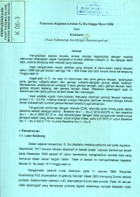 Image of Fenomena Kegiatan Letusan G. Ibu hingga Maret 2006