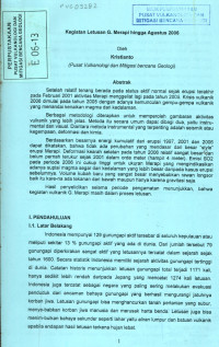 Image of Kegiatan Letusan G. Merapi Hingga Agustus 2006
