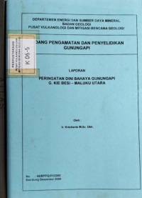 Image of Laporan dini Bahaya G. Api G. Kie Besi - Maluku Utara