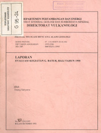 Image of Laporan Evaluasi Kegiatan G. Batur, Bali Tahun 1995