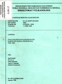 Image of Laporan Evaluasi Kegiatan G. Batur Kab. Bangli, Prov Bali
