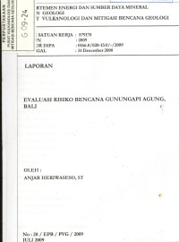 Image of Laporan Evaluasi Risiko Bencana G. Api Agung, Bali