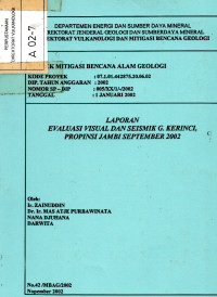 Image of Laporan Evaluasi Visual dan Seismik G. Kerinci Prop. Jambi