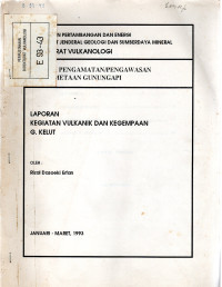 Image of Laporan Kegiatan Vulkanik dan Kegempaan G. Kelut