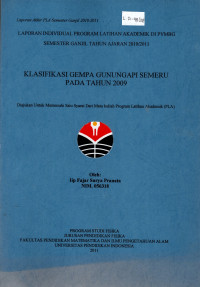 Laporan Klasifikasi Gempa Gunungapi Semeru pada Tahun 2009