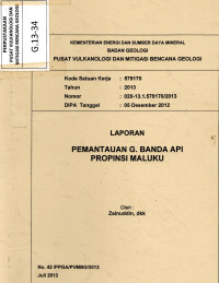 Image of Laporan pemantauan Gunung Banda Api Provinsi Maluku.