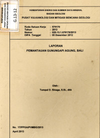 Image of Laporan Pemantauan GunungApi Agung,Bali