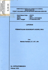Image of Laporan Pemantauan Gunungapi Agung, Bali.