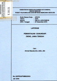 Image of Laporan Pemantauan Gunungapi Dieng, Jawa Tengah.
