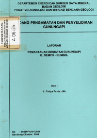Image of Laporan Pemantauan Gunungapi G. Dempo - Sumatera Selatan