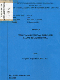 Image of Laporan Pemantauan Kegiatan G. Api, G. Awu, Sulawesi Utara