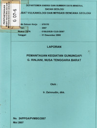 Image of Laporan Pemantauan Kegiatan G. Api G. Rinjani , NTT.