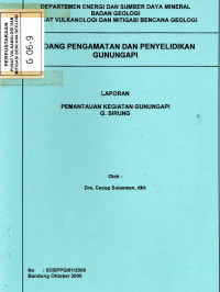 Image of Laporan Pemantauan Kegiatan G. Api G. Sirung