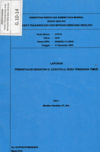 Image of Laporan Pemantauan Kegiatan G. Lewotolo, NTT .