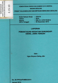 Image of Laporan Pemantauan Kegiatan Gunungapi Dieng, Jawa Tengah.