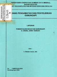 Image of Laporan Pemantauan Kegiatan Gunungapi G. Dieng, Jawa Tengah
