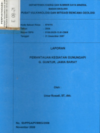 Image of Laporan Pemantauan Kegiatan Gunungapi G. Guntur, Jawa Barat