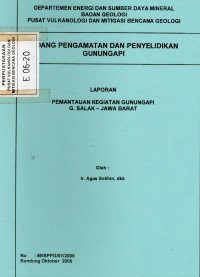 Image of Laporan Pemantauan Kegiatan Gunungapi G. Salak, Jawa Barat
