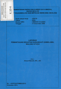 Image of Laporan Pemantauan Kegiatan Gunungapi Gamalama, Maluku Utara