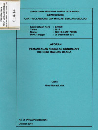 Image of Laporan Pemantauan Kegiatan Gunungapi Kie Besi, Maluku Utara