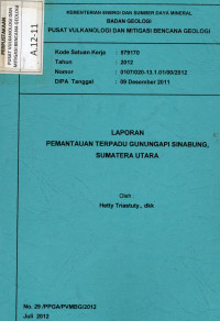 Image of Laporan Pemantauan Terpadu Gunung Api Sinabung, Sumatera Utara