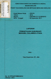 Image of Laporan Pemantaun GunungApi Mahawu,Sulawesi Utara
