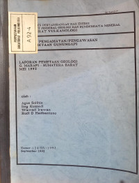 Image of Laporan Pemetaan Geologi G. Marapi - Sumatera Barat Mei 1992
