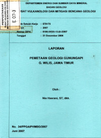 Image of Laporan Pemetaan Geologi Gunungapi G. Wilis, Jawa Timur