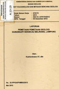 Image of Laporan Pemetaan Geologi Gunungapi Sekincau Belirang, Lampung.
