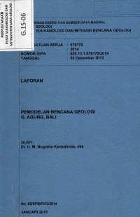 Image of Laporan Pemodelan Bencana Geologi Gunung Agung, Bali.