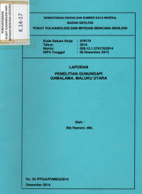 Image of Laporan Penelitian Gunungapi Gamalama, Maluku Utara
