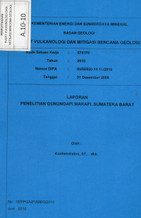 Image of Laporan Penelitian Gunungapi Marapi, Sumatera Barat