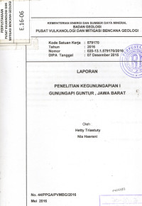 Image of Laporan Penelitian Kegunungapian I Gunungapi Guntur, Jawa Barat