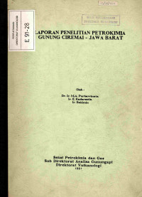 Image of Laporan Penelitian Petrokimia Gunung Ciremai Jawa Barat