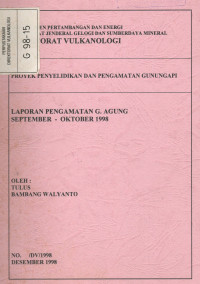 Image of Laporan Pengamatan G. Agung, September - Oktober 1998